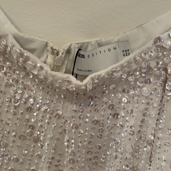 ASOS Edition Bridal Sequin Wide Leg Pants, L size 10 - Picture 3 of 6
